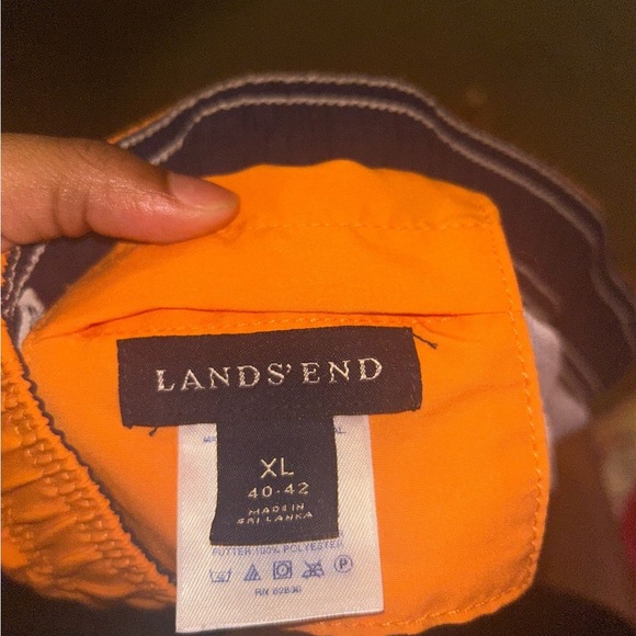 Lands' End Orange Athletic Shorts Vibrant and Lightweight - Picture 2 of 2